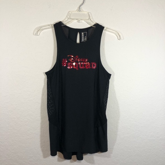 Mondetta Womens Disney # SQUAD Black Tank Top With Mesh Inserts S - Picture 2 of 12